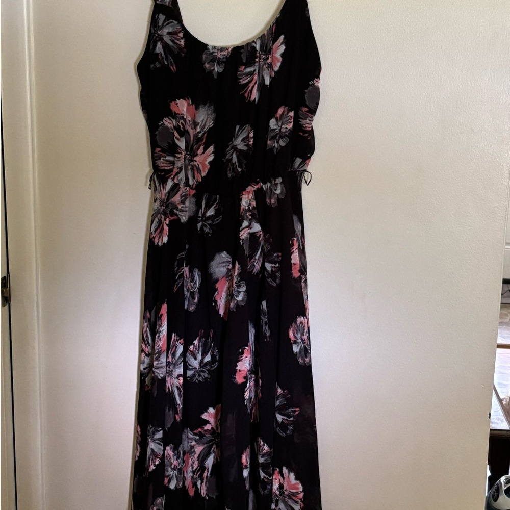 Floral Black and Pink Women's Dress
